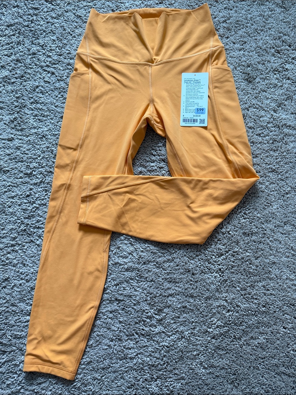 lululemon athletica High-Waist Leggings - light orange (dreamcicle) Adult size 8